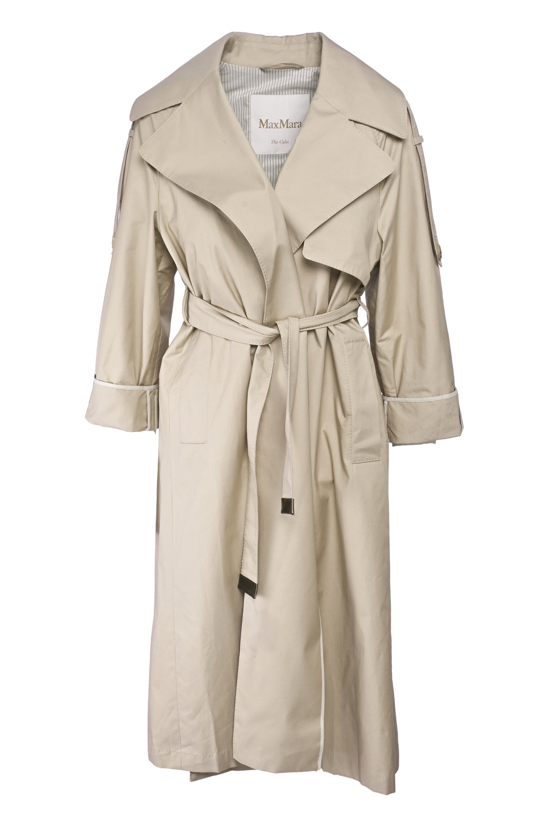 Max Mara Size 0 Oversized Water-Repellent Twill Trench Coat