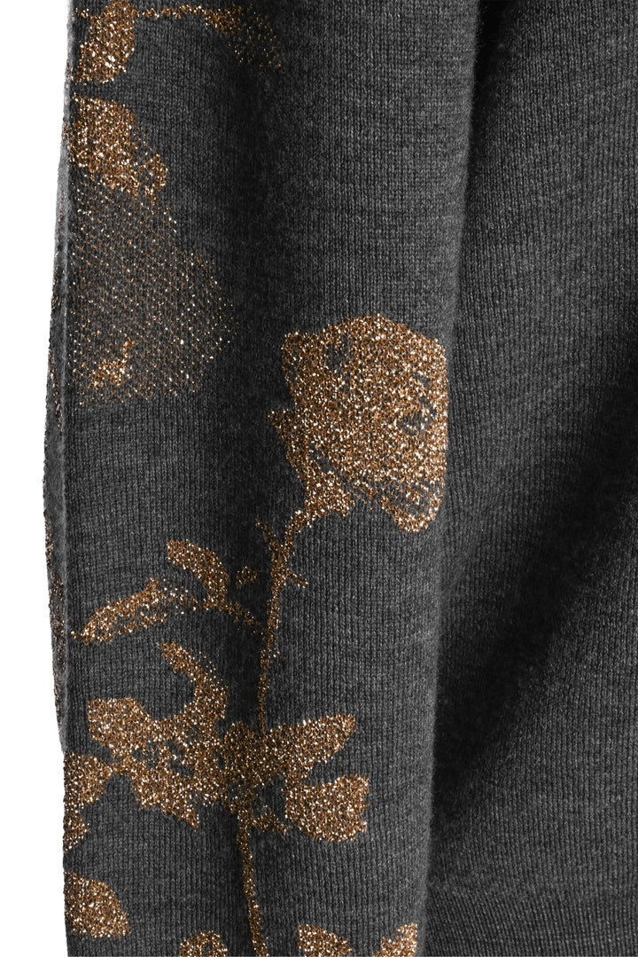 Dries Van Noten Size L Wool Floral Print Sleeve Sweater