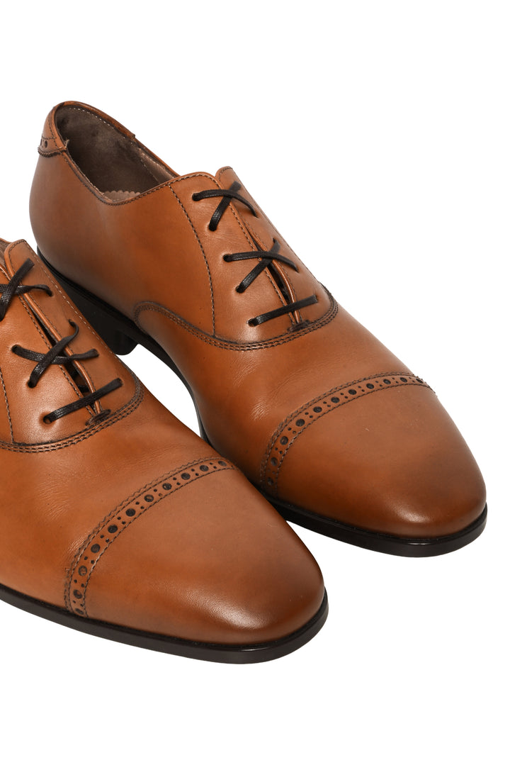 Salvatore Ferragamo Size 9 Men's Boston Ambre Cap-Toe Oxfords