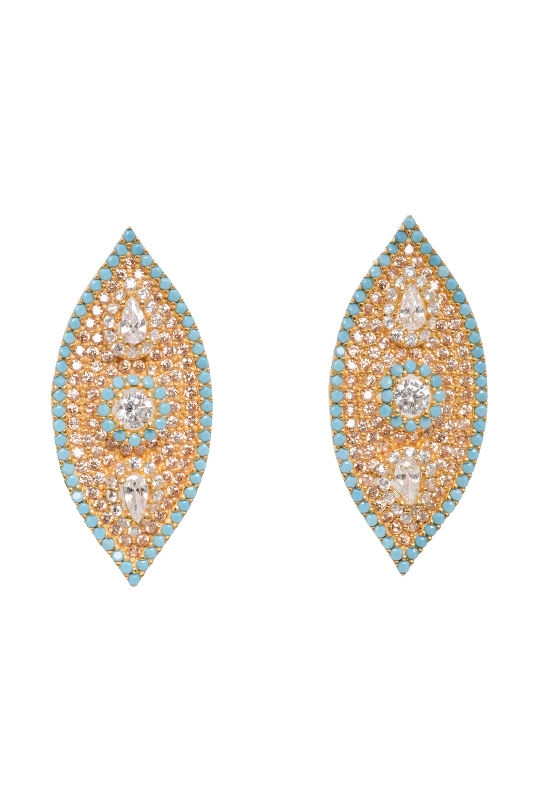 Simply Sublime 18KT Gold Plated Recycled Italian Silver Turquoise Earrings