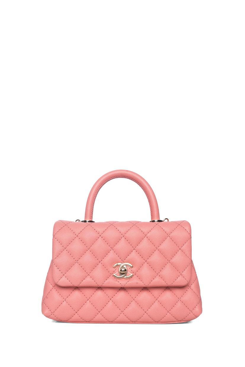 Chanel 2019 Quilted Caviar Mini Coco Handle Flap Bag