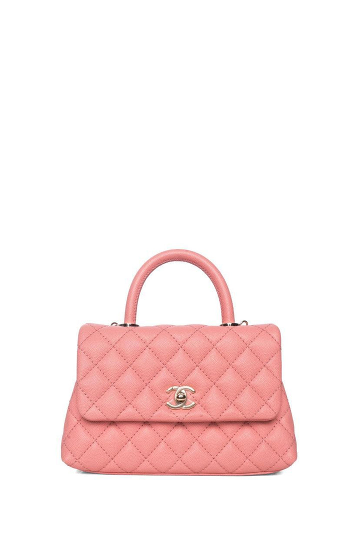 Chanel 2019 Quilted Caviar Mini Coco Handle Flap Bag
