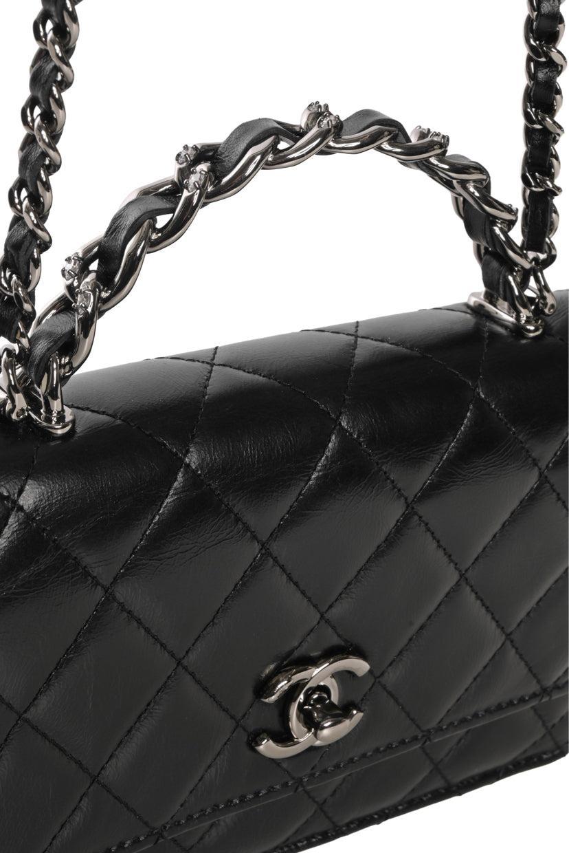 Chanel Quilted Calfskin Top Handle Wallet On Chain