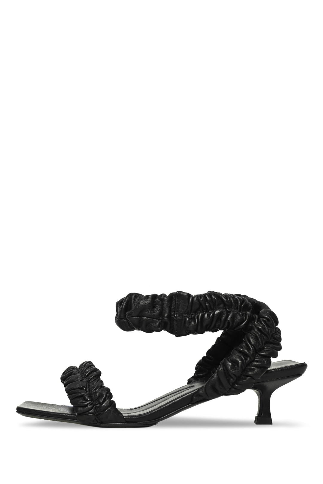 Khaite Size 39 Lexington Ruched Leather Kitten-Heel Sandals