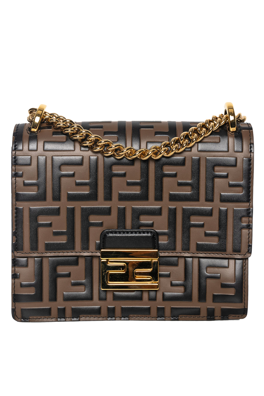 Fendi Embossed FF Small Kan U Shoulder Bag