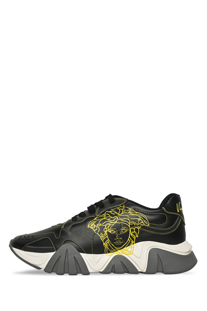 Mens Shoe Size 44 Versace Men's Squalo Medusa Graphic Leather Chunky Sneakers