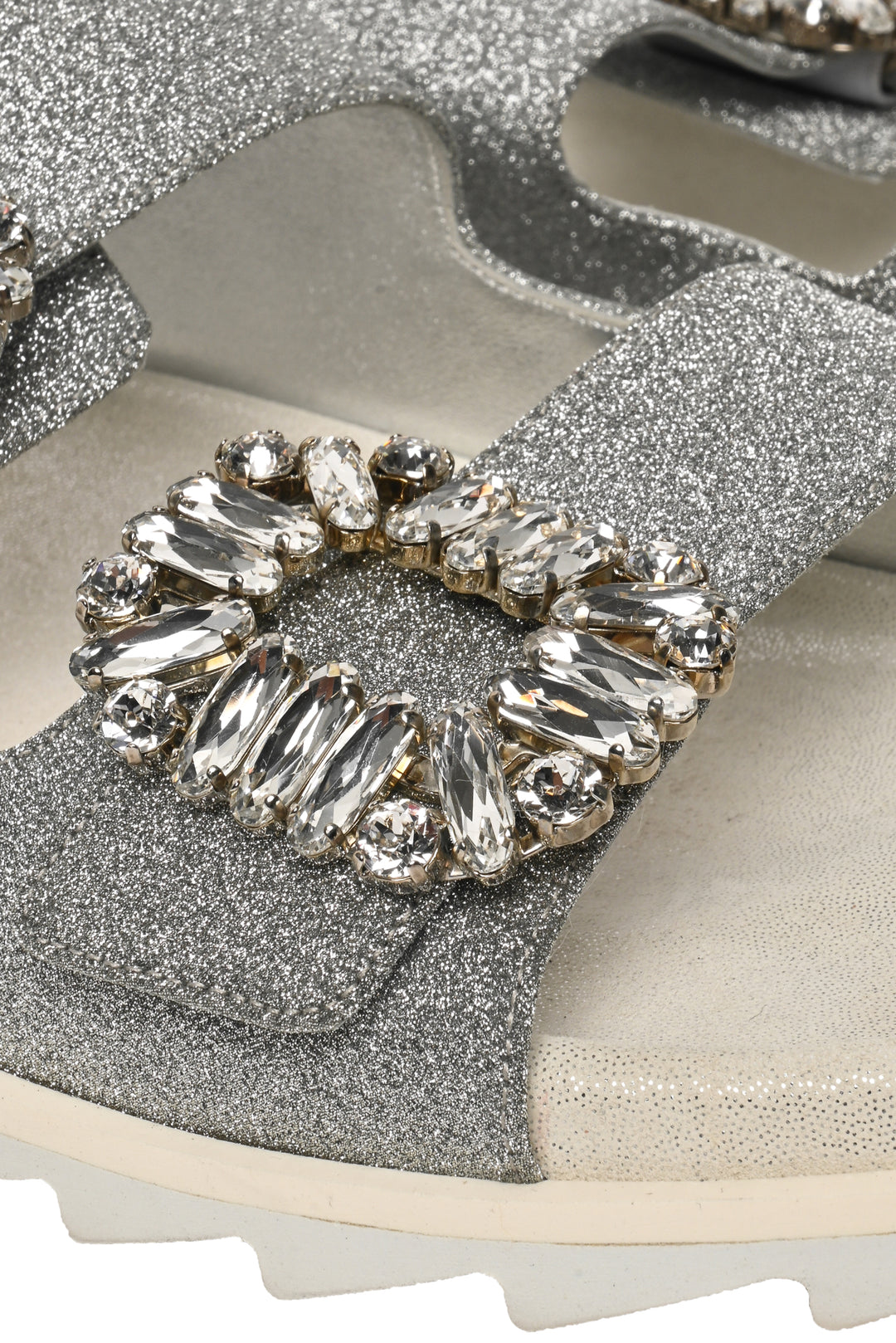 Roger Vivier Size 40 Slidy Viv Glitter Sandals