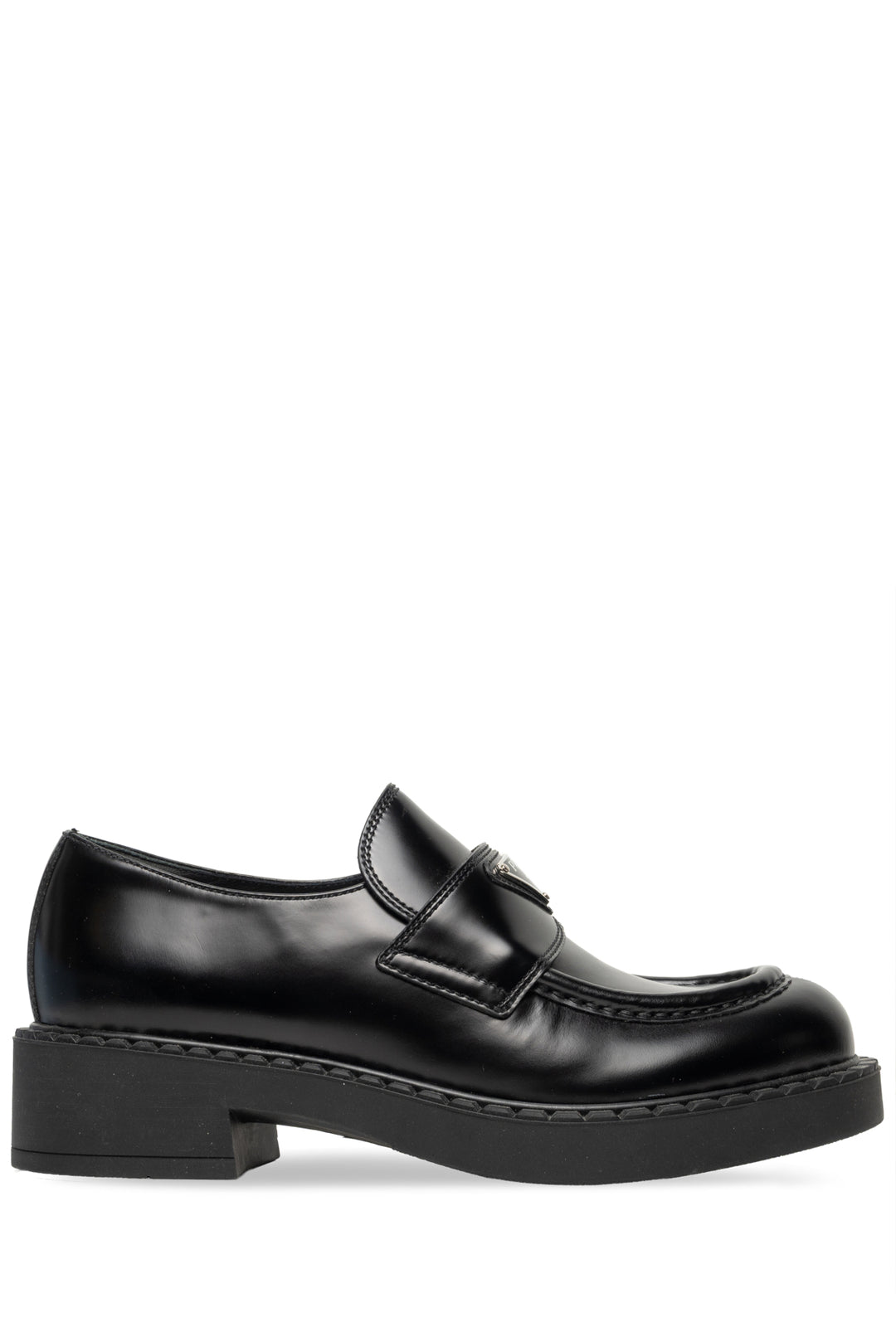 Prada Size 38 Chocolate Brushed Leather Loafers