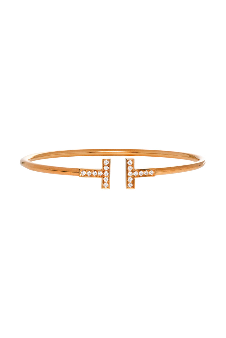 Tiffany & Co 18K Yellow Gold Tiffany T Diamond Wire Bracelet