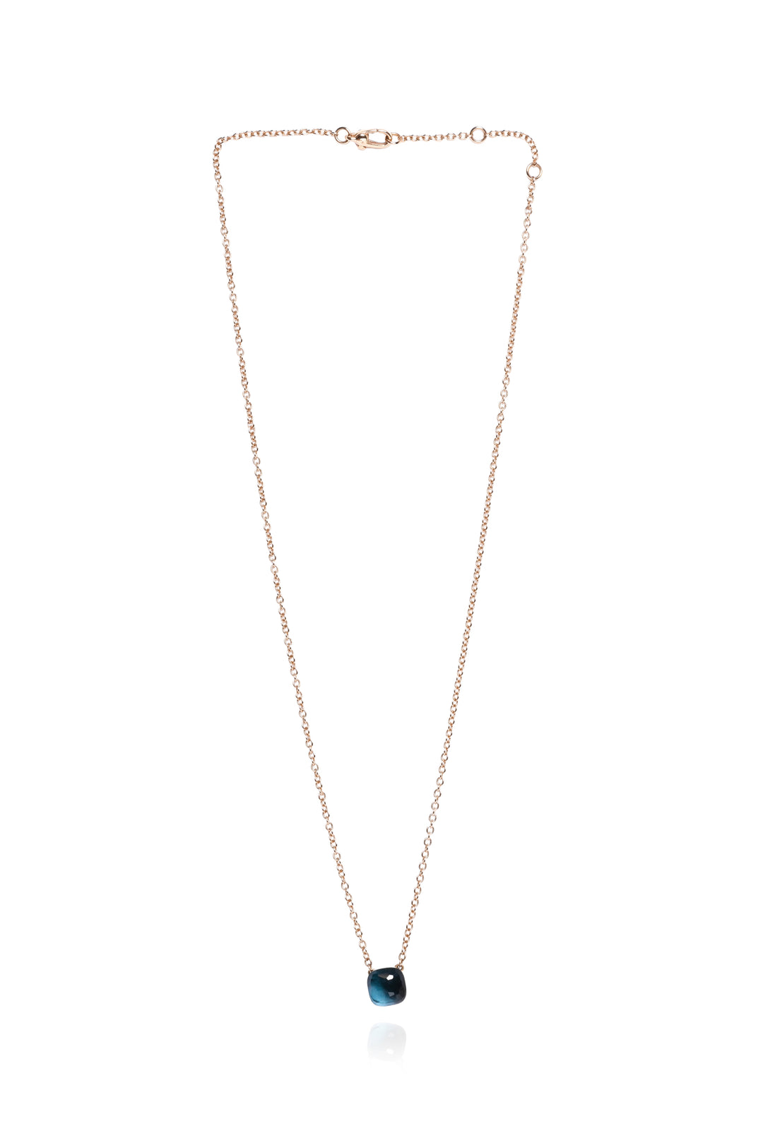 Pomellato 18K Rose Gold & Blue Topaz Nudo Petit Necklace