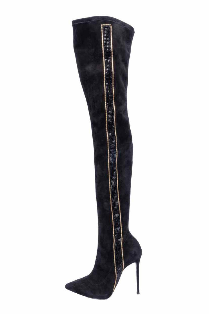 Rene Caovilla Size 36 Crystal Embellished Over-The-Knee Boots