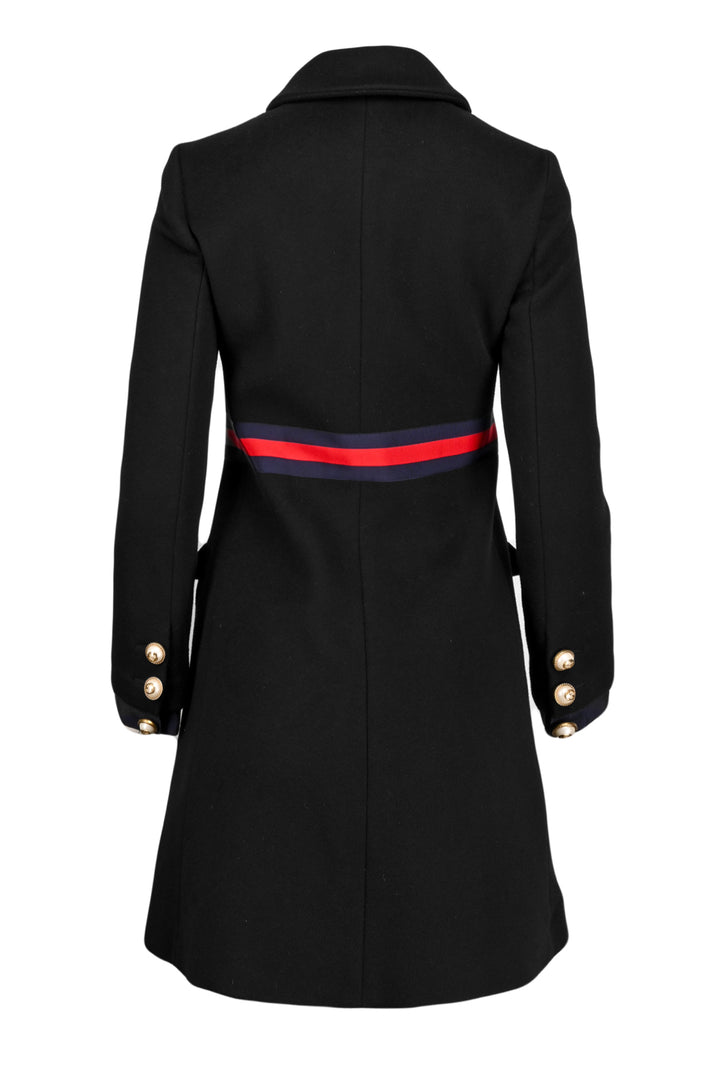 Gucci Size 38 2016 Web Trim Wool Coat