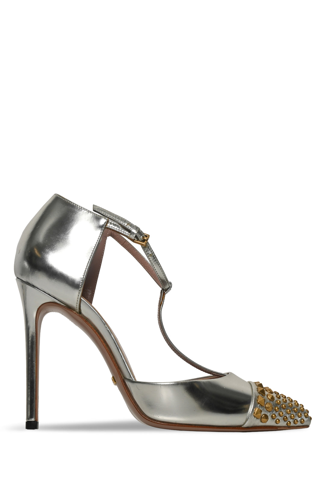 Gucci Size 36 Studded T-Strap Pumps