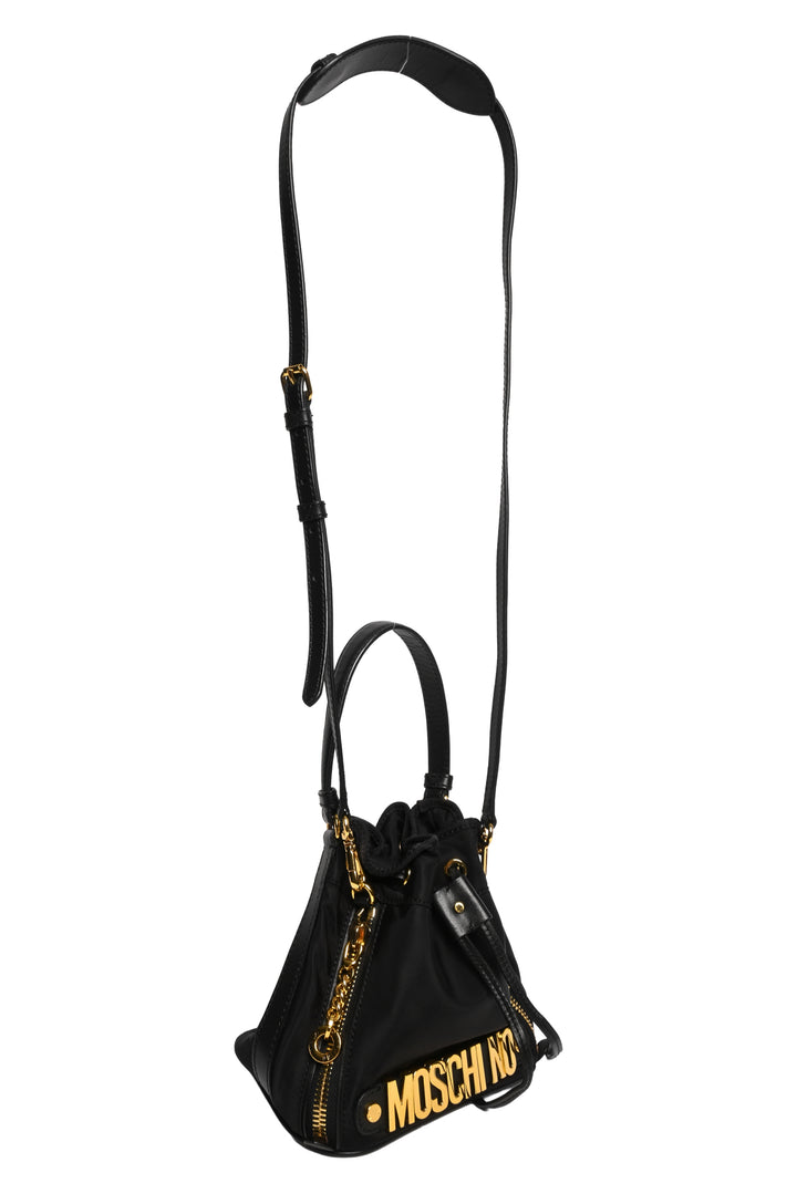 Moschino Nylon & Leather Bucket Bag