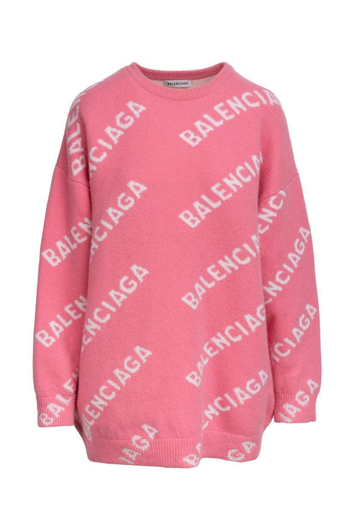 Balenciaga Size L 2020 Allover Logo Sweater