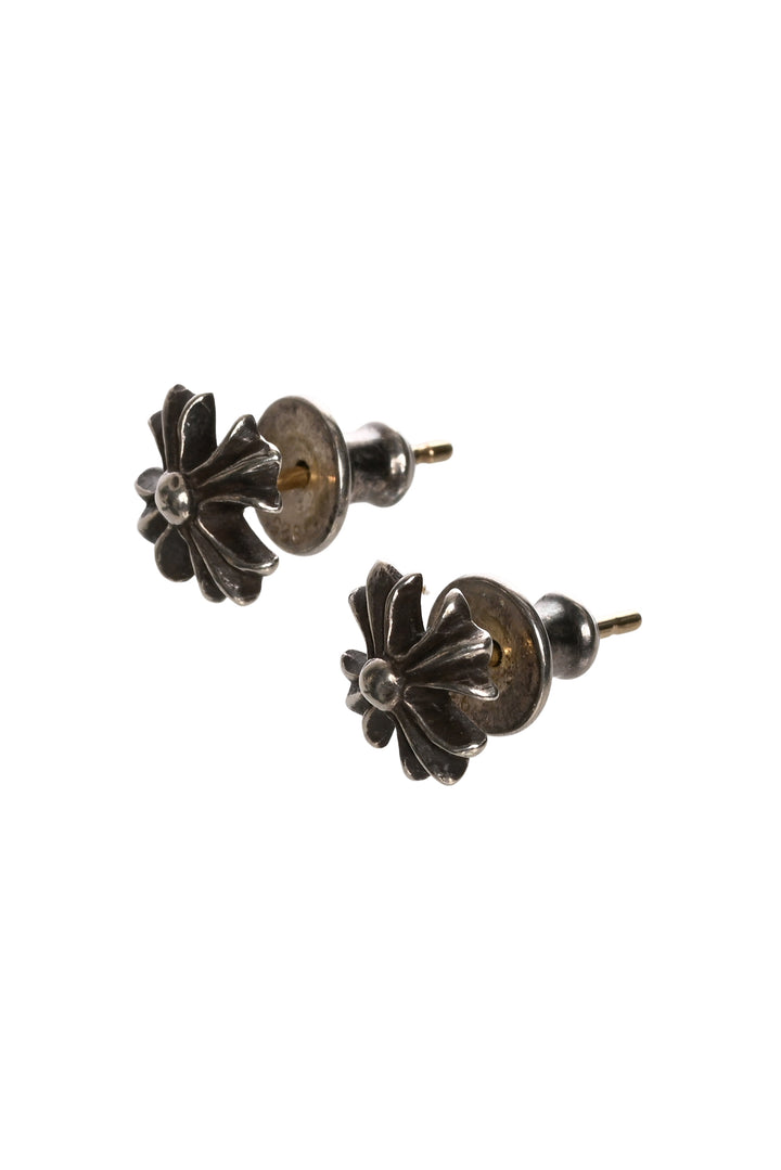 Chrome Hearts Silver Cross Stud Earrings