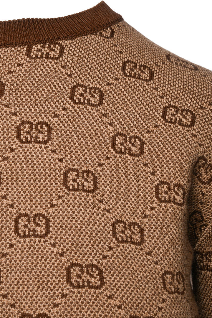 Gucci Size XXS/XS (Youth 10/12) All Over GG Knit Sweater & Short Set