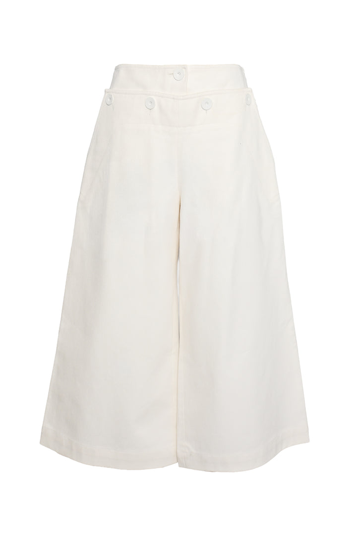 Max Mara Size 6 Sailor Denim Wide Leg Culottes