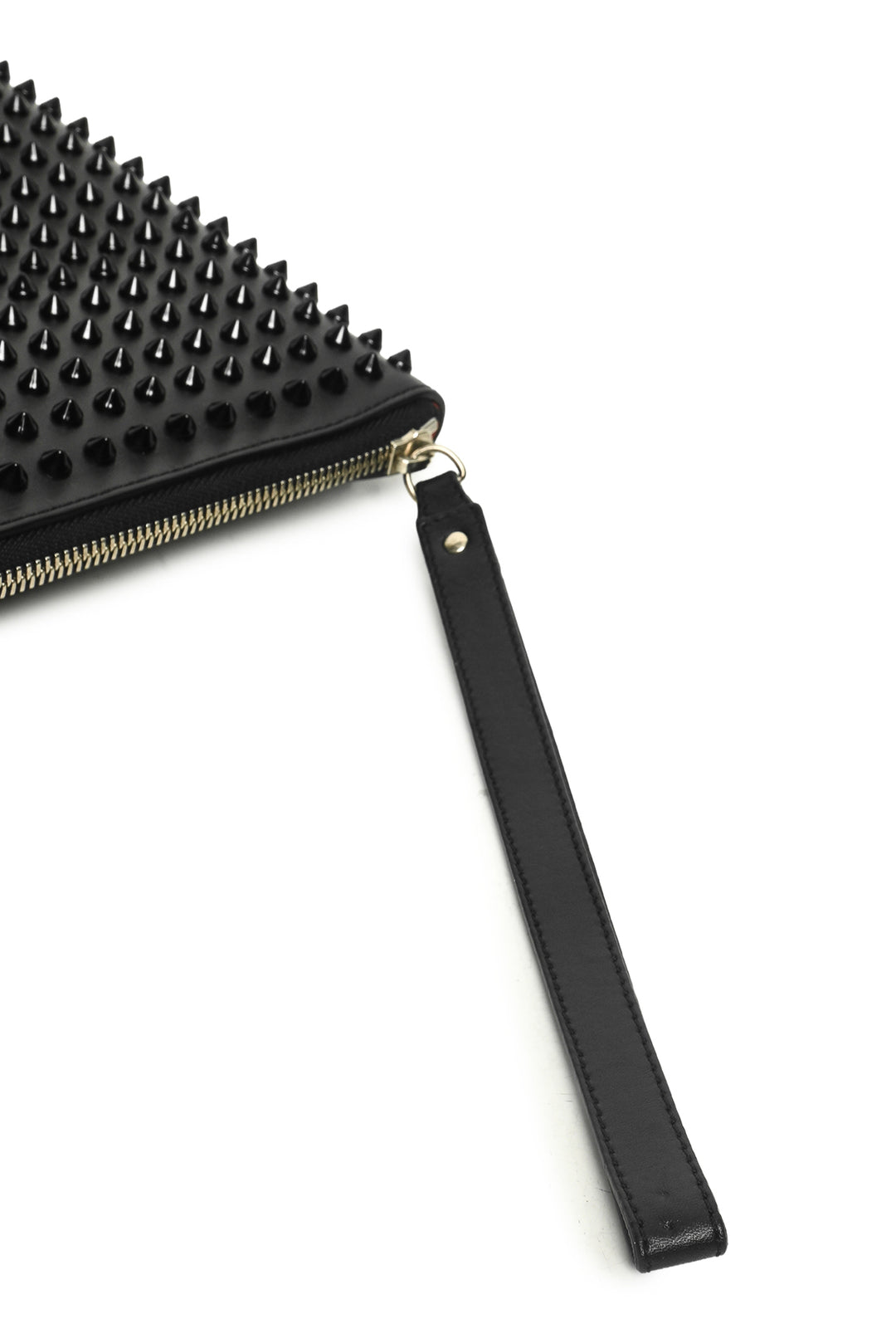 Christian Louboutin Leather Spiked Clutch Wristlet