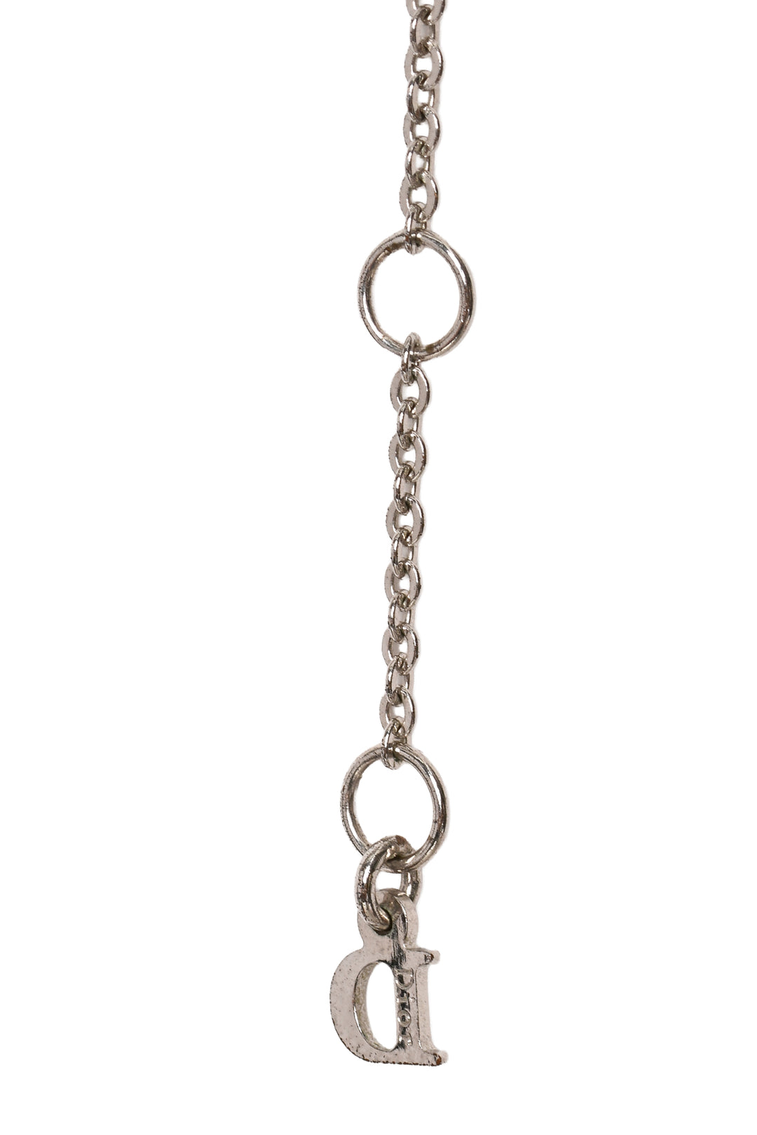 Dior Crystal Circle Logo Pendant Necklace