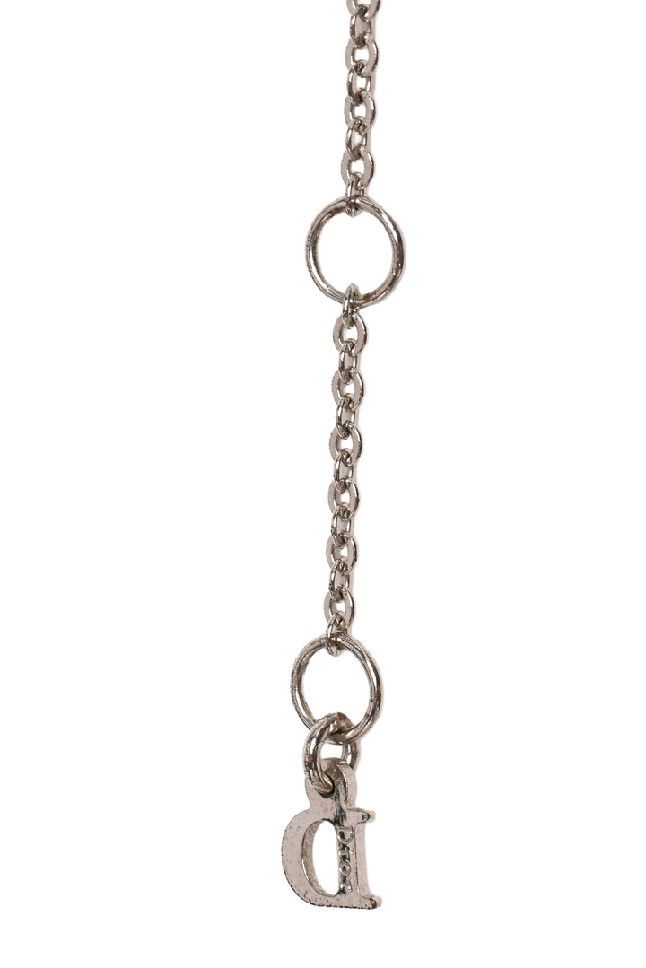 Dior Crystal Circle Logo Pendant Necklace