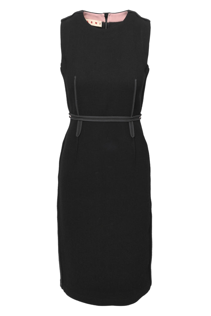 Marni Size 6 Inside-Out Sleeveless Midi Dress