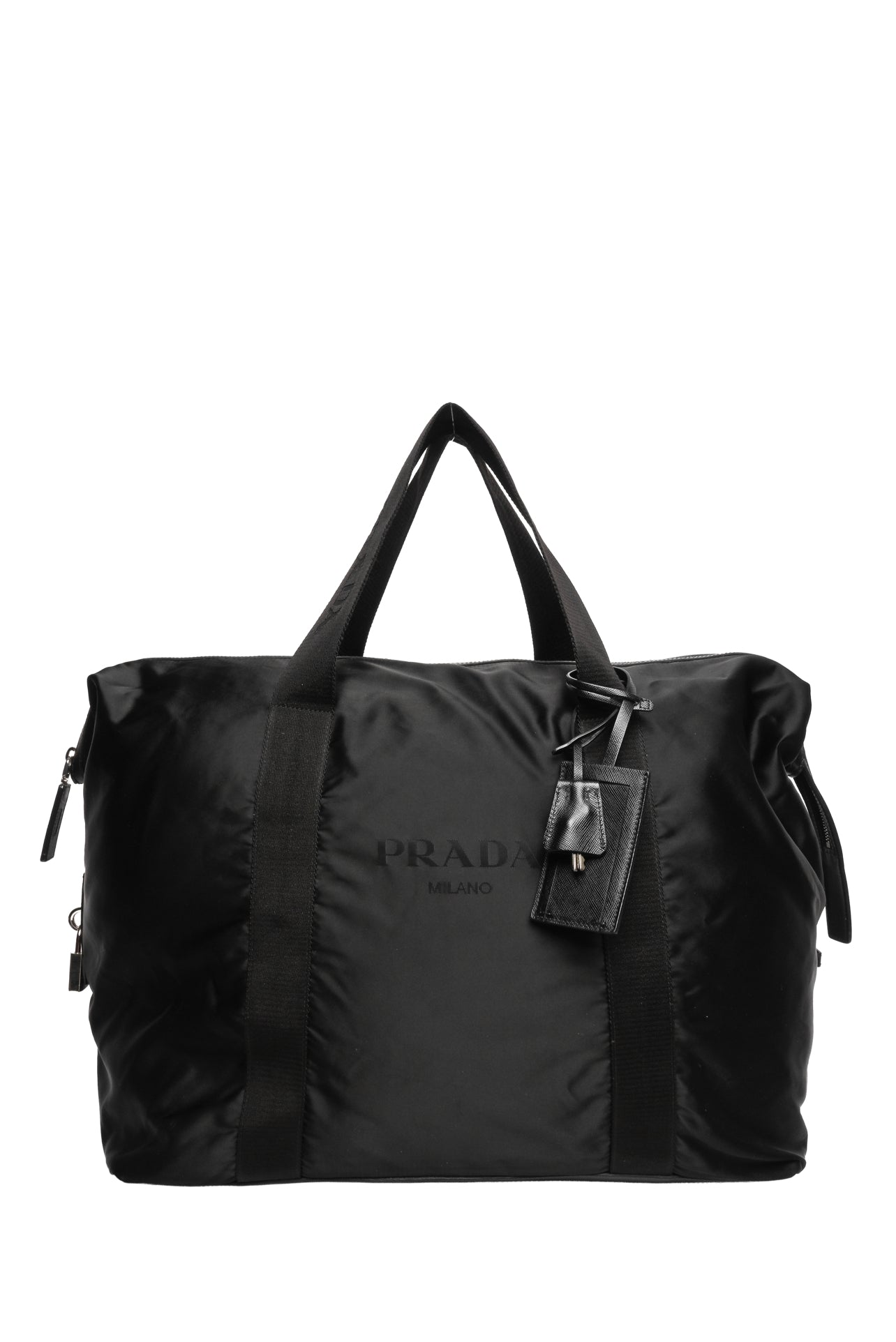 Prada Tessuto Nylon Logo Jacquard & Saffiano Leather-Trimmed