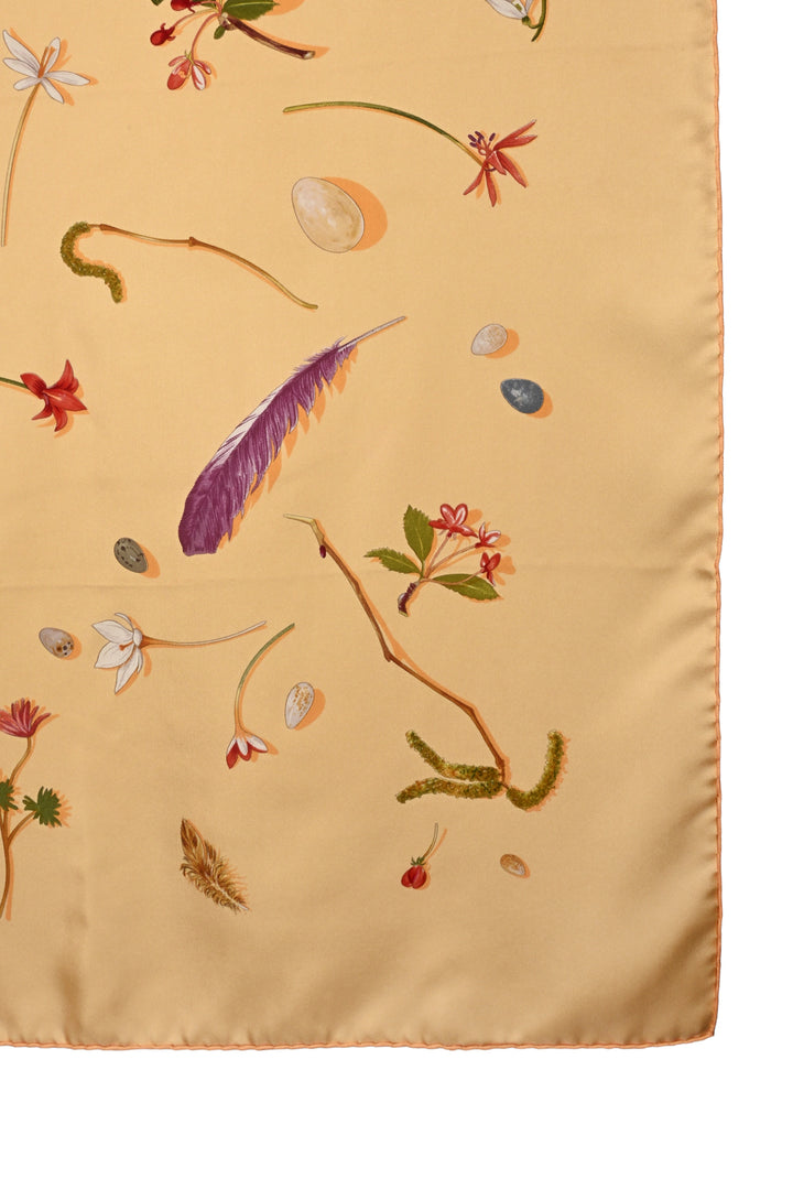 Hermes Fleurs Et Plumes Silk Scarf