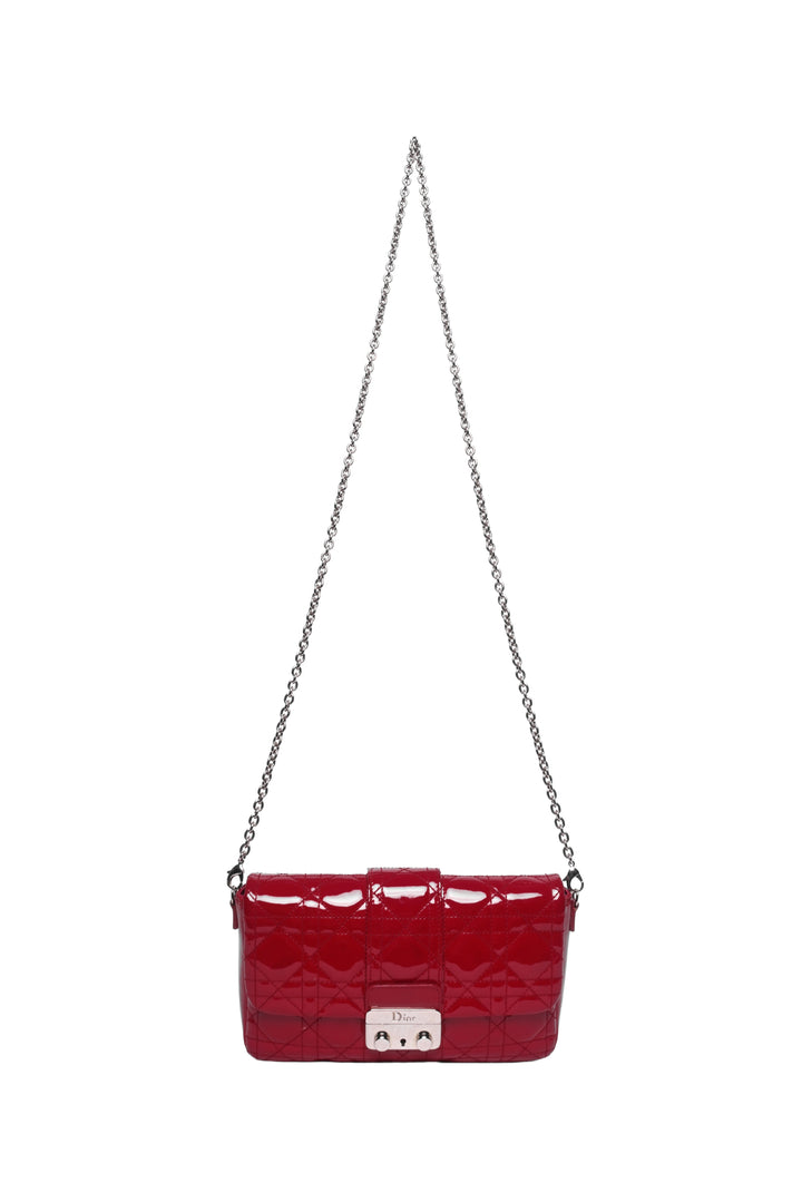 Dior 2012 Cannage Quilted Patent Leather Miss Dior Promenade Crossbody Clutch