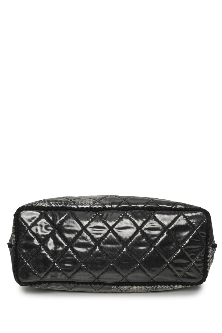 Chanel 2009-2010 Vinyl Funny Tweed Patchwork Tote