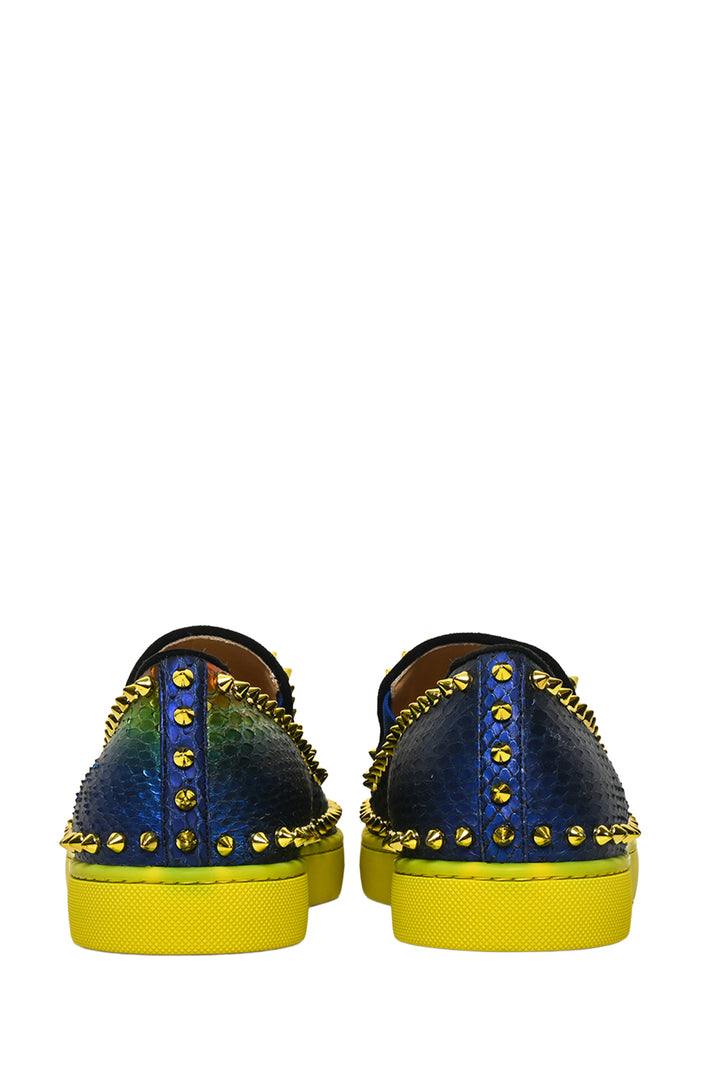 Mens Shoe Size 41.5 Christian Louboutin Men's Pik Boat Python Sneakers