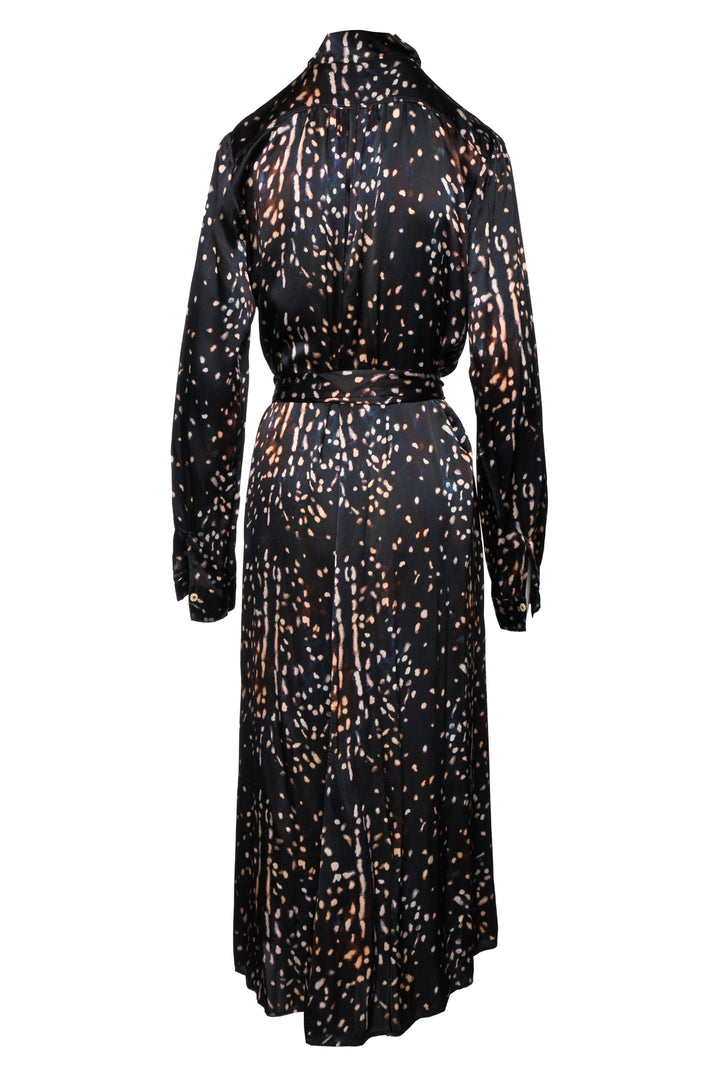 Forte_Forte Size 3 Silk Printed Long Sleeve Maxi Dress