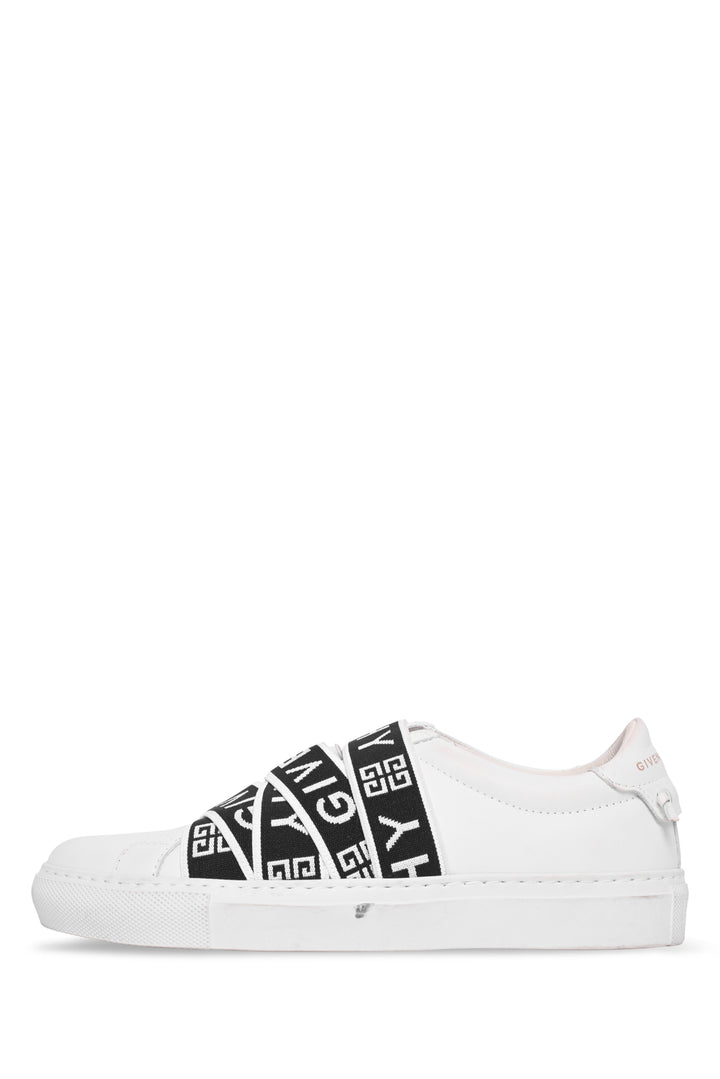 Givenchy Size 35 Urban Street Logo-Jacquard Leather Slip-On Sneaker