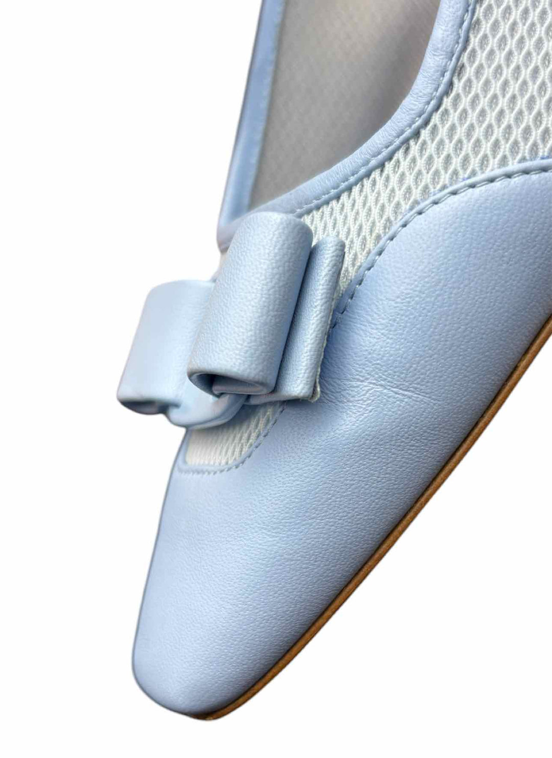 Ferragamo Size 8 Varina Sun Mesh & Leather Flats