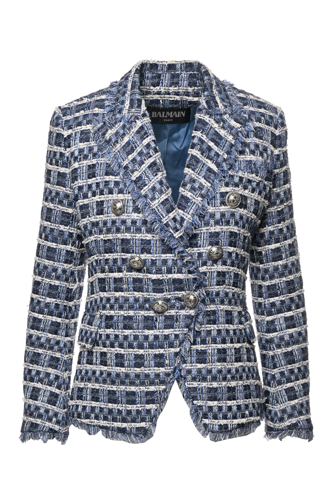 Balmain Size 8 Tweed Double Breasted Blazer