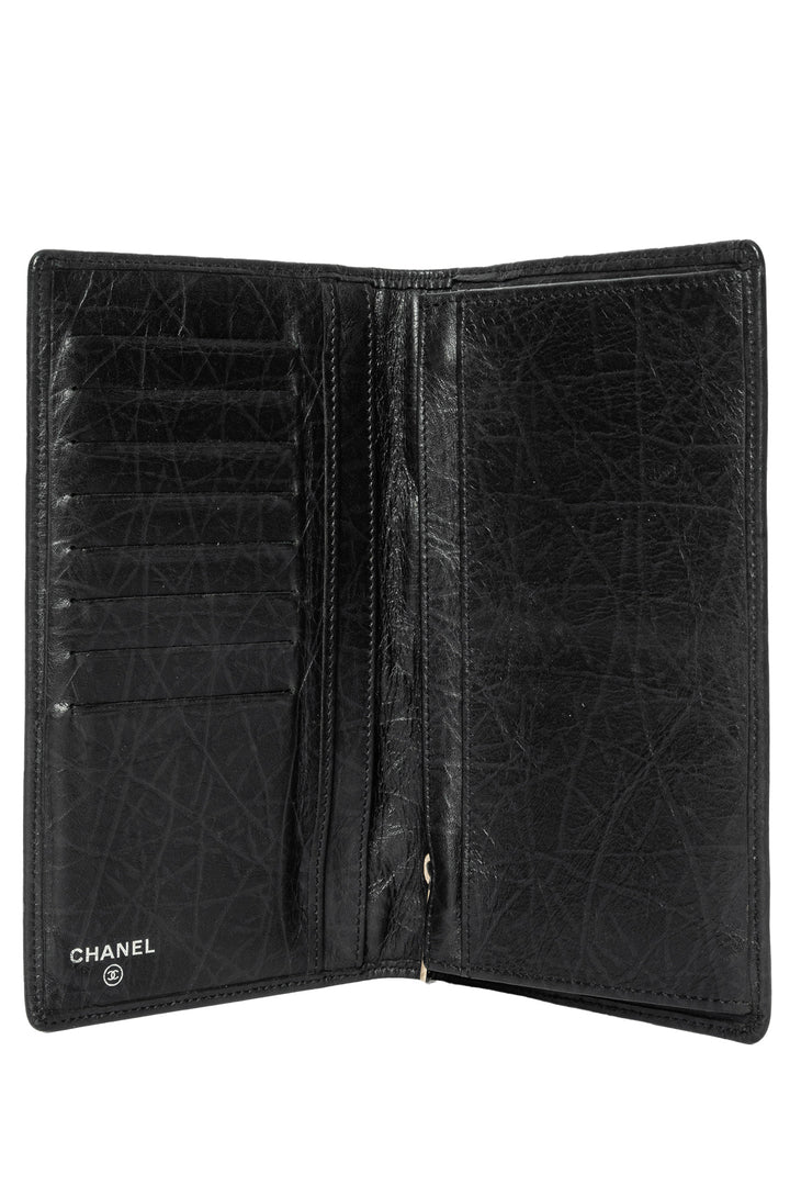 Chanel Aged Calfskin Cambon Ligne Yen Bilfold Wallet