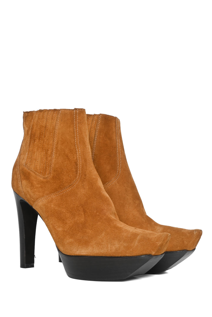 R13 Size 41 Pointy Toe Platform Heeled  Ankle Boots