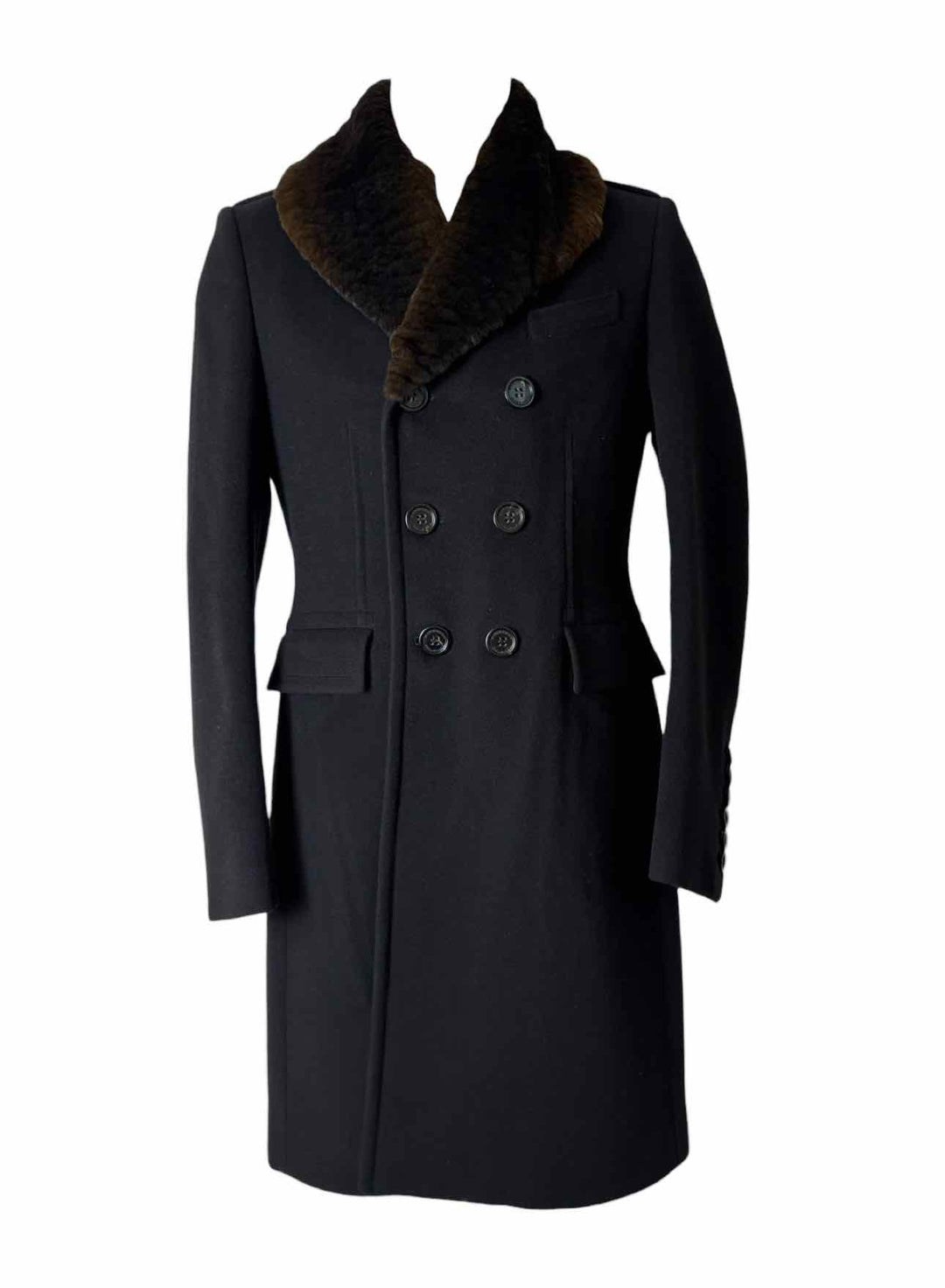 Burberry Prorsum Wool Rabbit Collar Size 50 Men's Coat