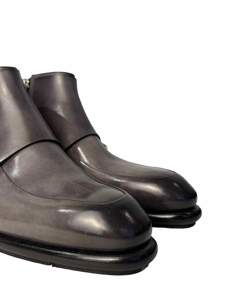 Santoni Size 10 Men's Burnished Leather Monk Strap Ankle Boots