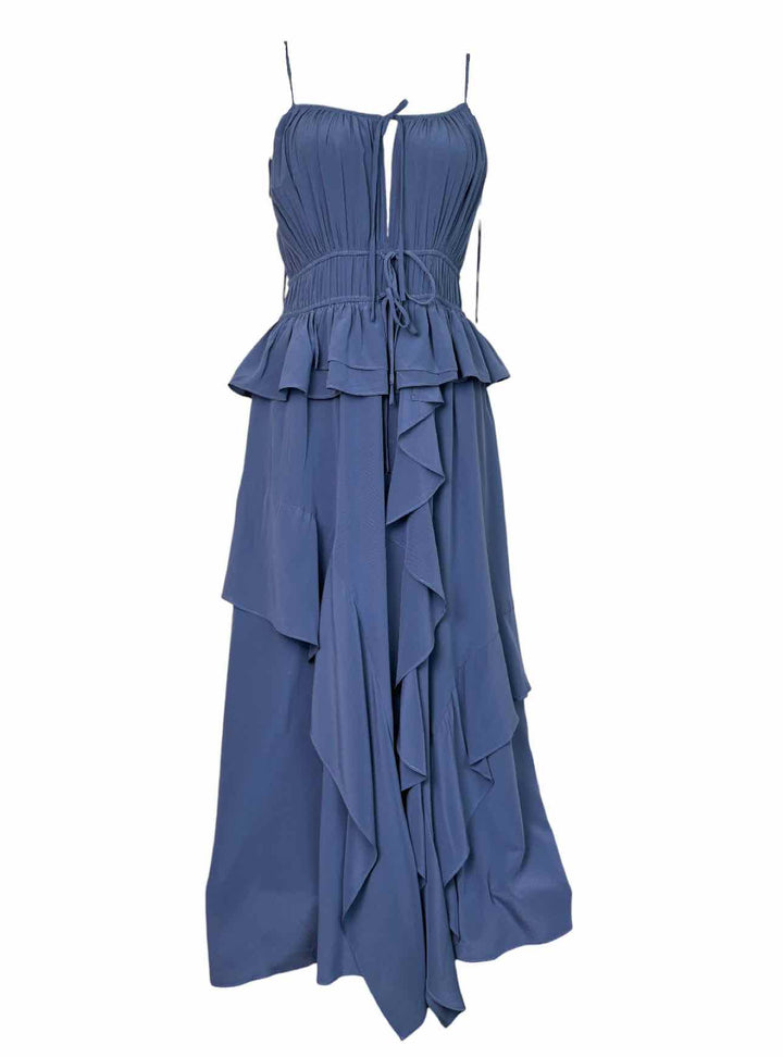 Ulla Johnson Size 8 Silk Sleeveless Ruffle Dress