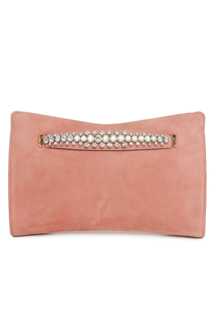 Jimmy Choo Crystal Embellished Suede Venus Clutch