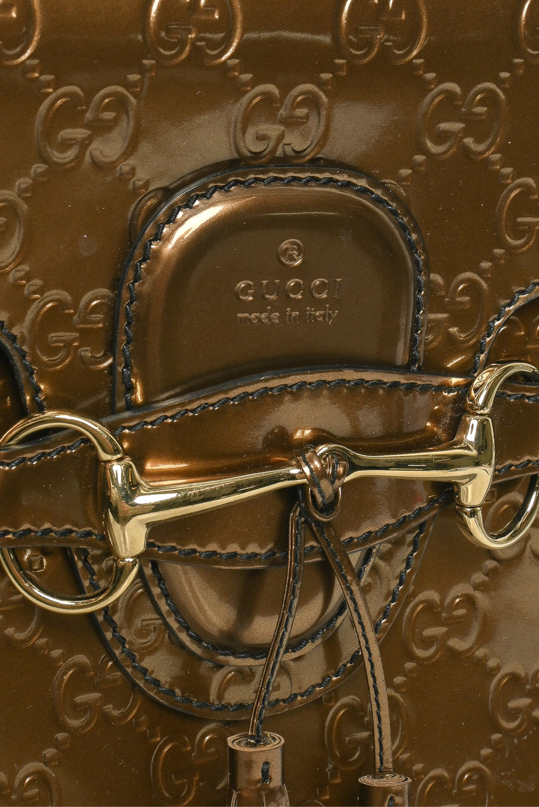 Gucci Guccissima Patent Emily Chain Shoulder Bag