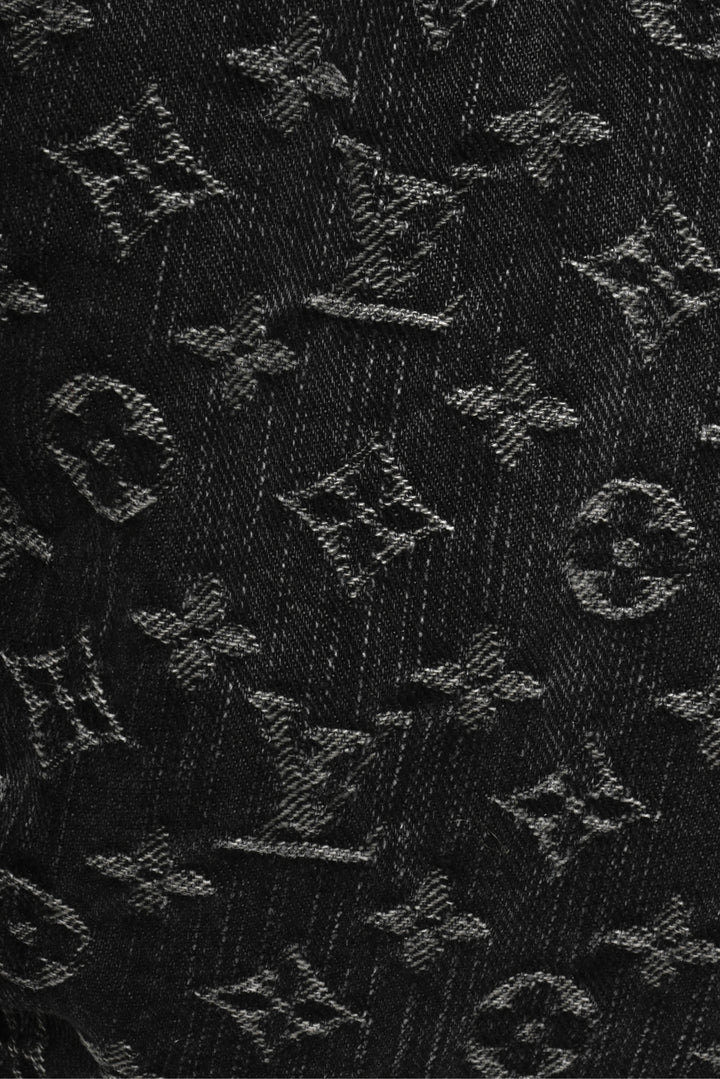 Louis Vuitton Denim Noir Monogram Mahina XL Hobo Shoulder Bag