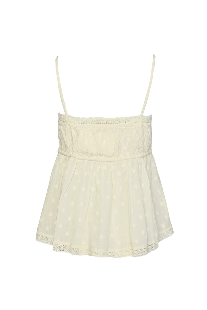 Ulla Johnson Size 6 Quinn Clipped Dot Cotton Tank Top