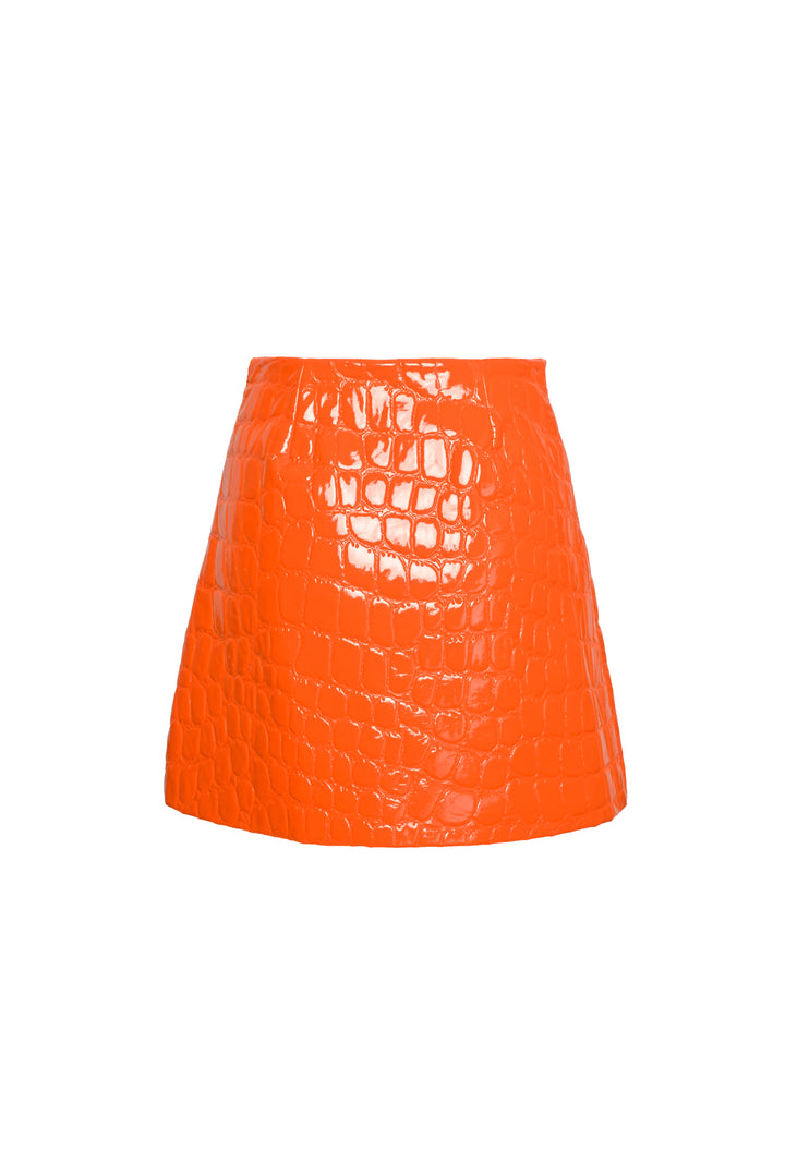Miu Miu Size 38 2015 Patent Crocodile Mini Skirt