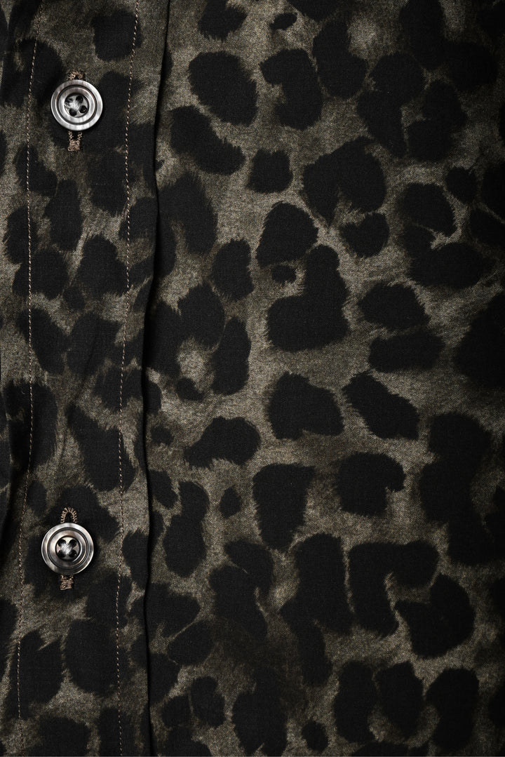 Tom Ford Size L Men's Leopard Shirt Long Sleeve