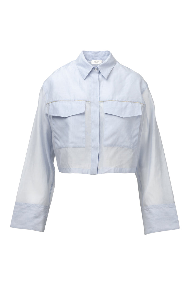 Peserico Size 42 Sheer Blouse