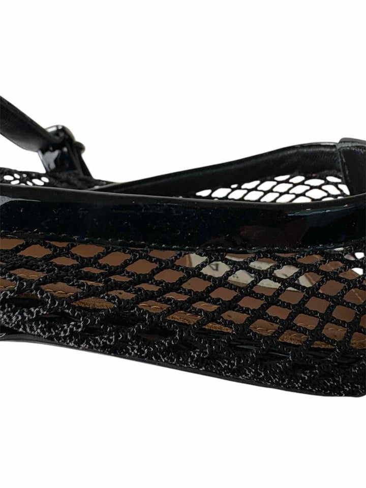 Alaia Size 40 Black Fishnet Ballerina Flats