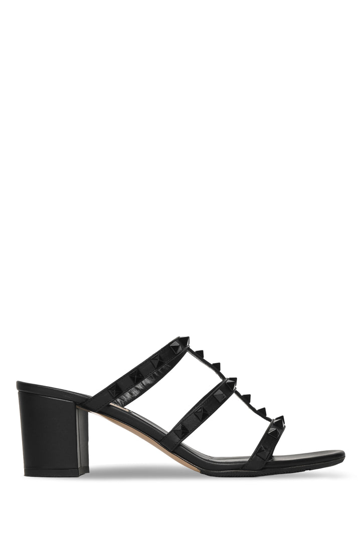 Valentino Size 39 Rockstud Calfskin Leather Slide Sandals