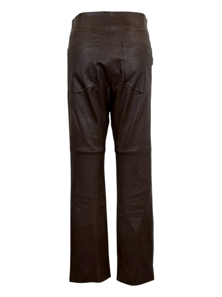 Brunello Cucinelli Size 4 Stretch Nappa Leather Ankle Pants
